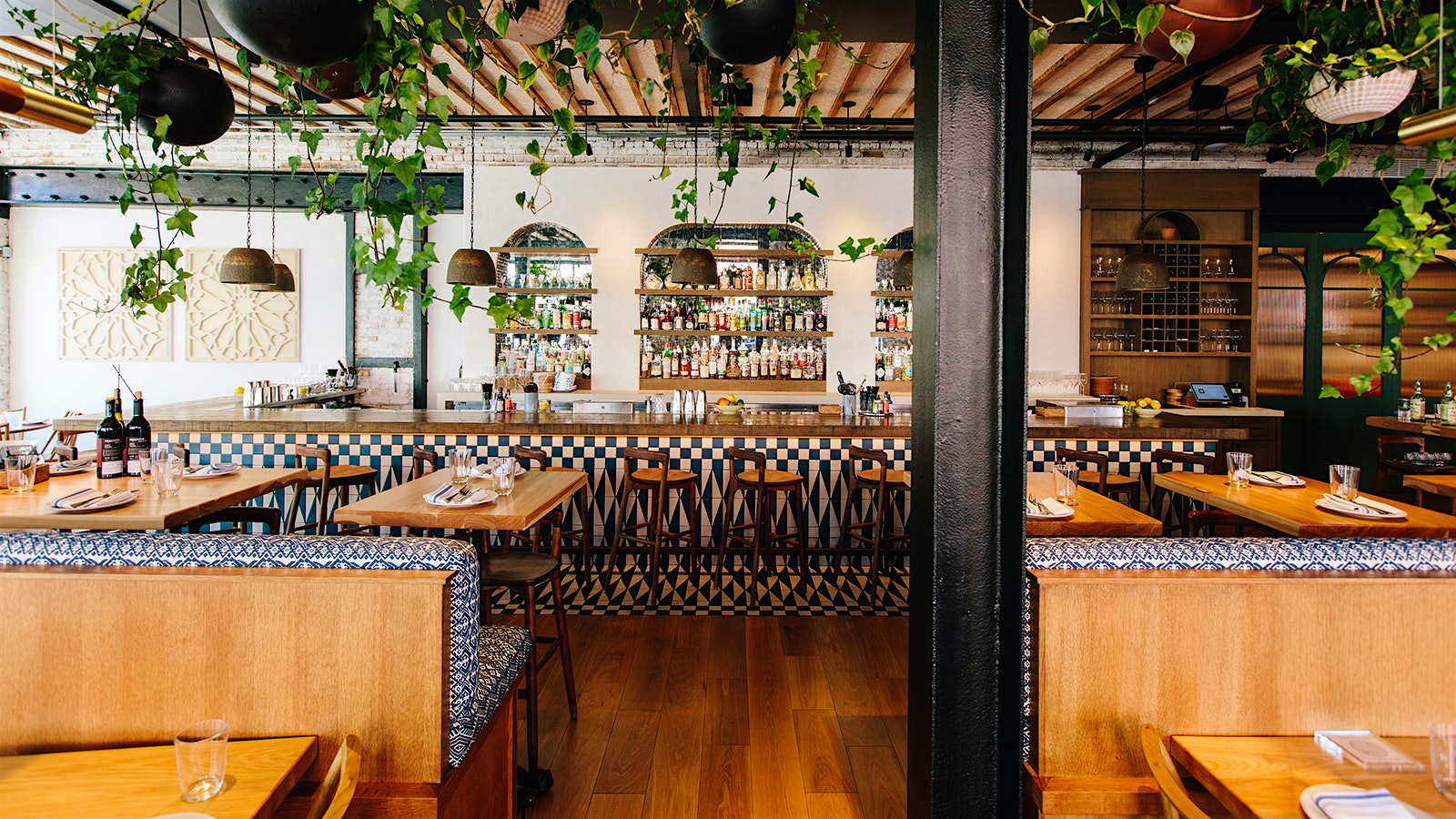 The dining room and bar at Rose Mary
